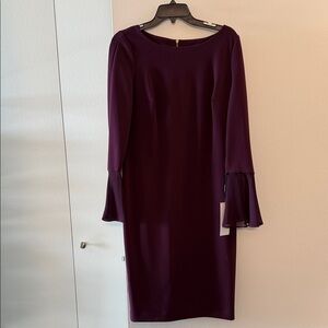 Calvin Klein Deep Purple Long Sleeve Dress